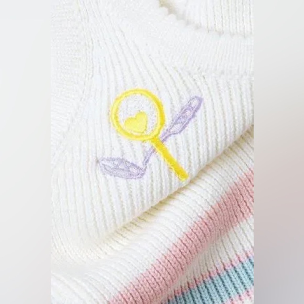 LoveShackFancy Indiana Tennis Mini Knit/Sweater Dress, Sz Medium (New) White - Picture 16 of 16